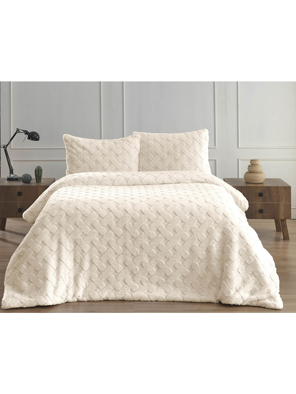Dıamond 3 Parça Pietra Comforter Yorgan Seti 220x240 Bej BEJ