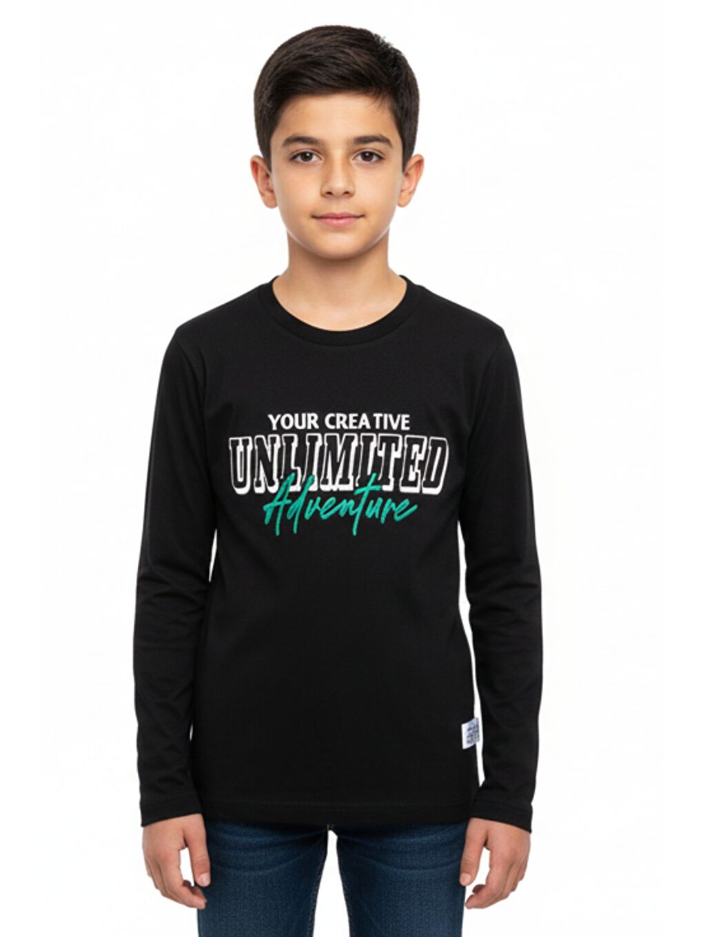 Siyah Erkek Çocuk Baskılı Tişört