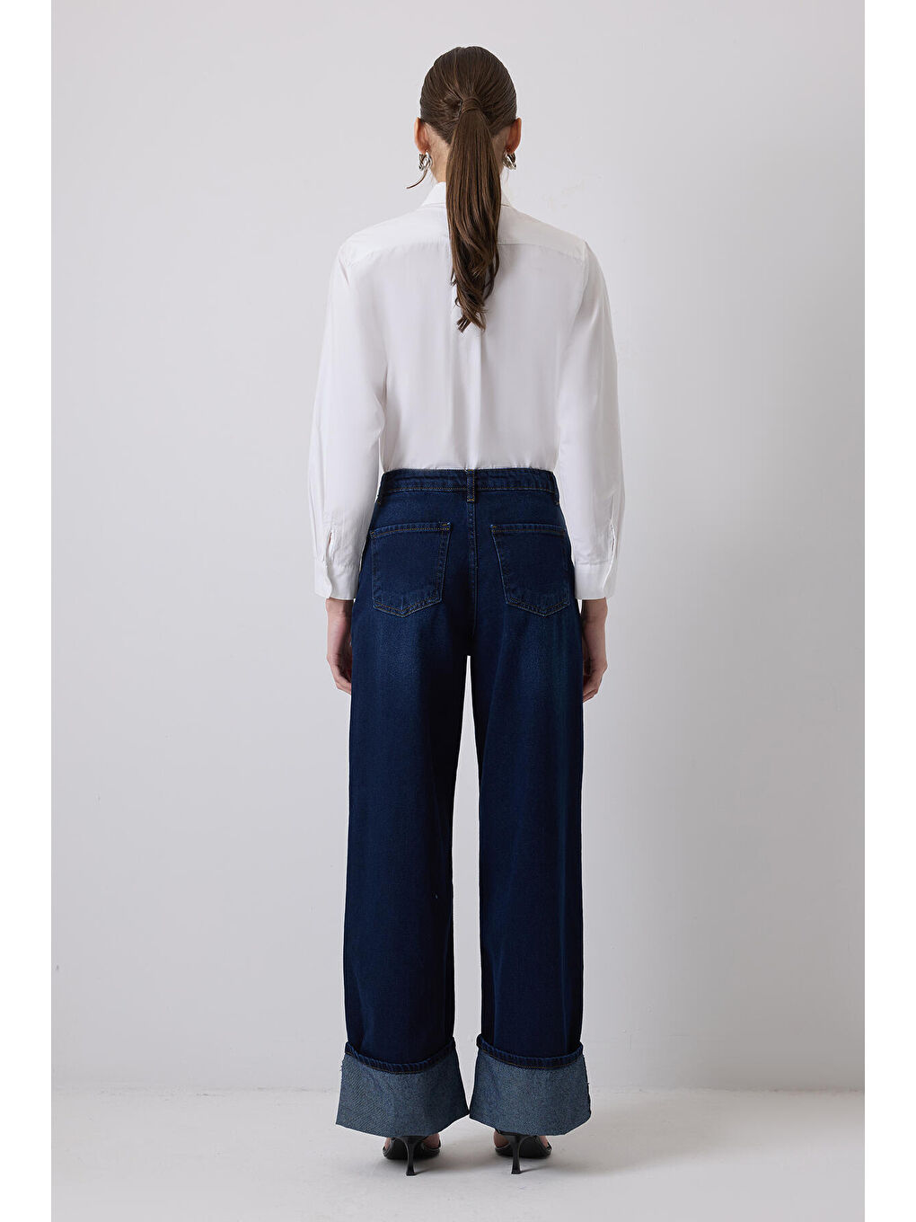 Mavi Bol Paça Denim Pantolon-1