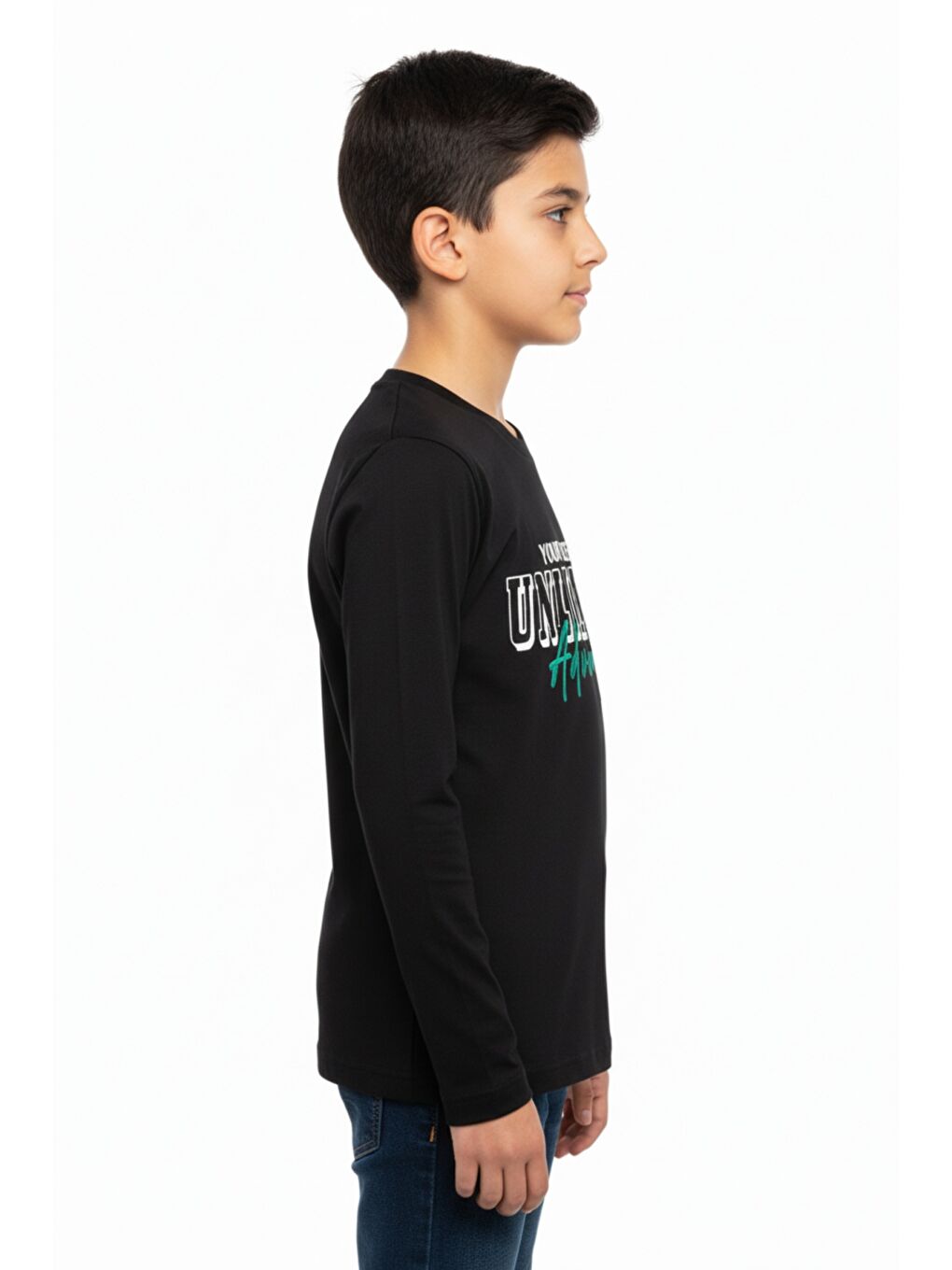 Siyah Erkek Çocuk Baskılı Tişört-2