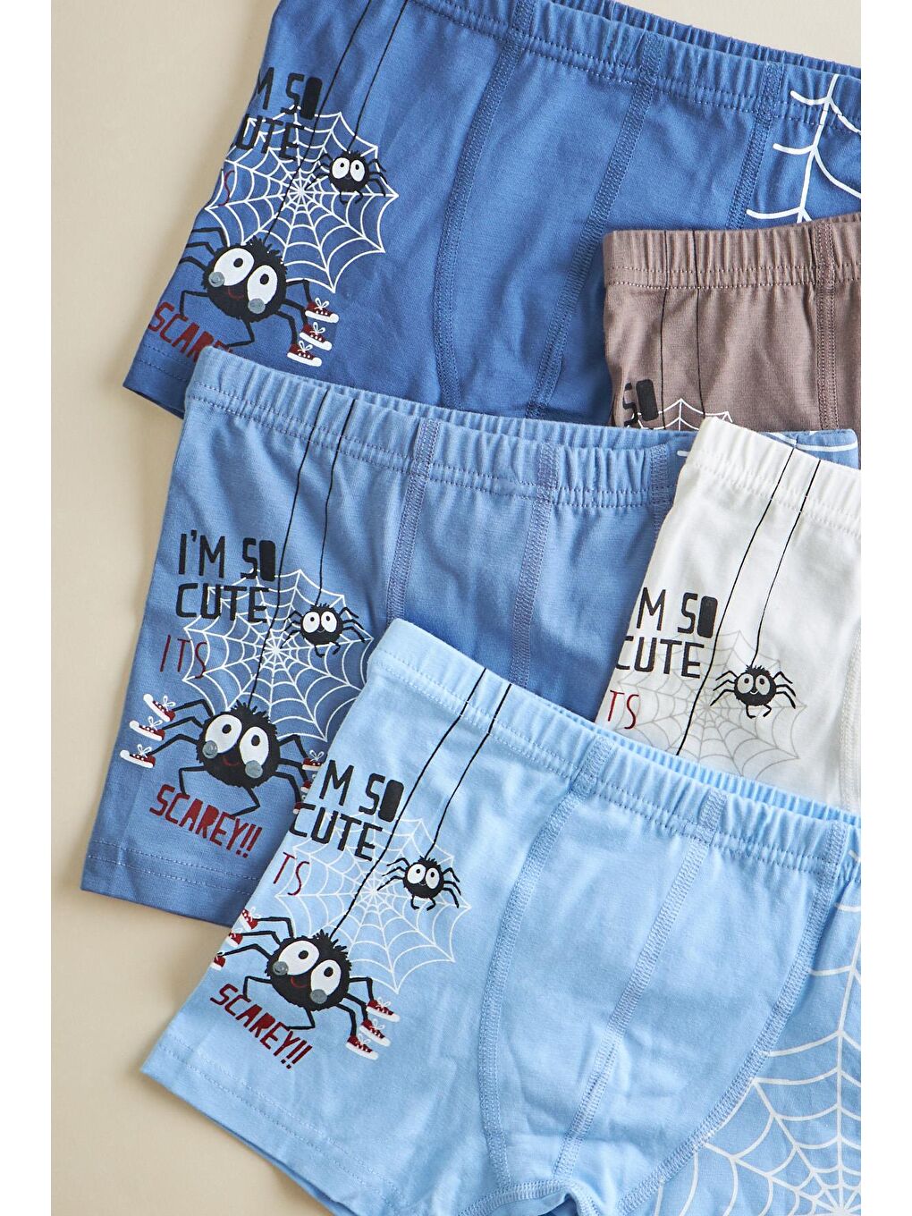 Karışık Erkek Çocuk 5 Li  Paket Örümcek Baskılı Boxer Çok Renkli-1