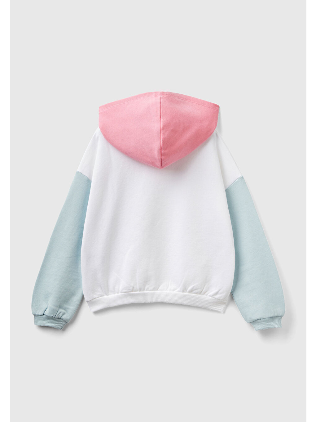 United Colors Of Benetton Kız Çocuk Beyaz  Yazılı Kapüşonlu Sweatshirt - 1