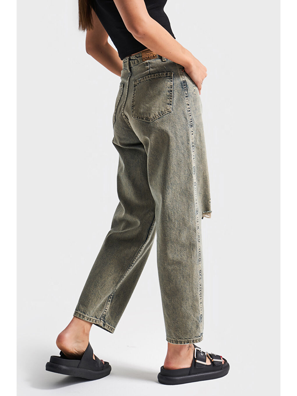 Mavi Kadın T.Kot Rengi 12s5-46 Relax Fit %100 Pamuk Yırtık Detaylı Denim Jean-3