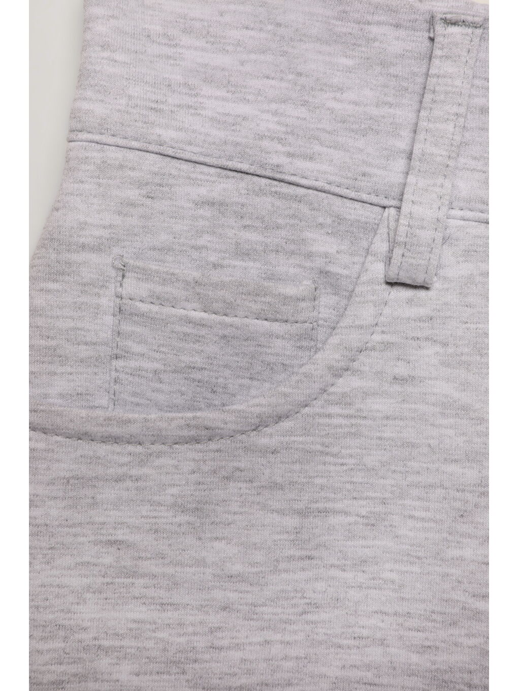 Biye Detaylı Pileli Mini Etek Gri-2