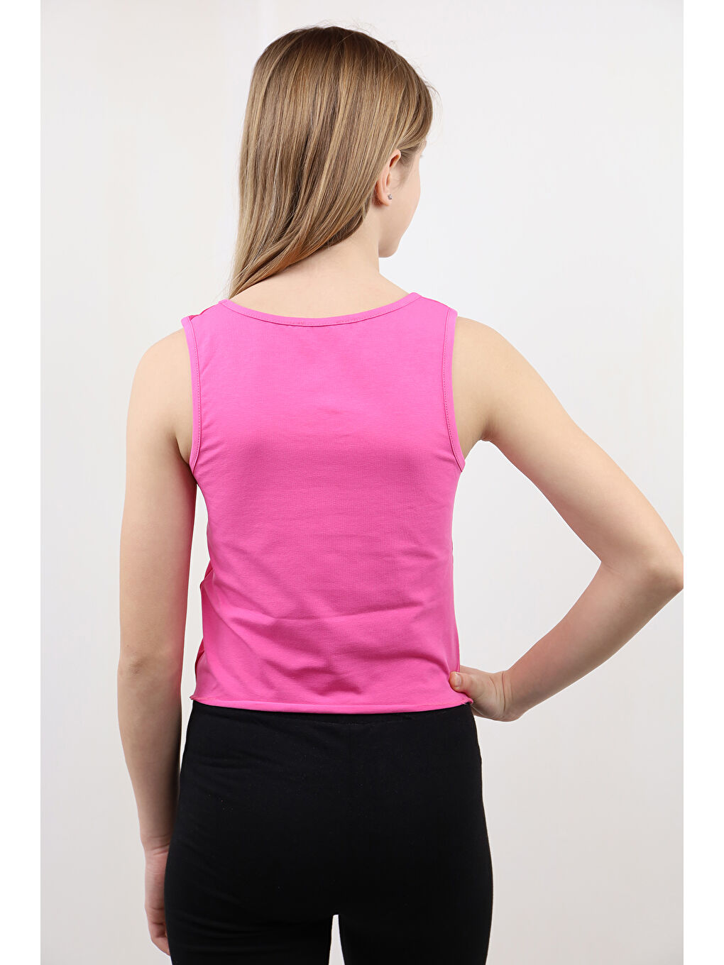 Fuşya Kız Çocuk Baskılı Atlet-1