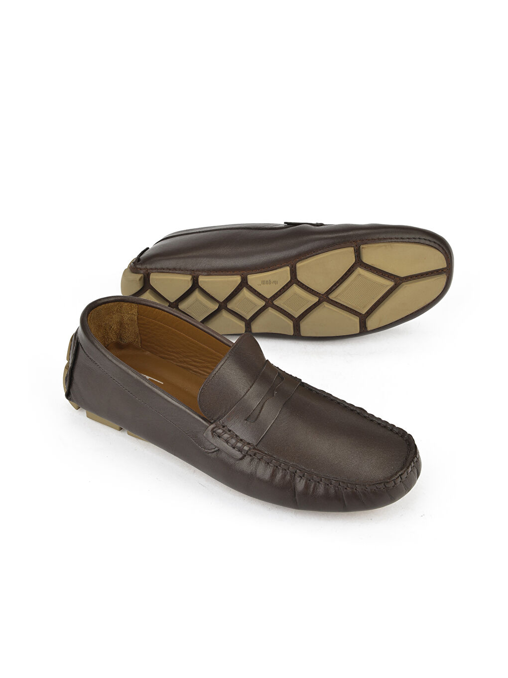 Kahverengi Erkek Hakiki Deri Ayakkabı 151986Z4289 Kahve-3