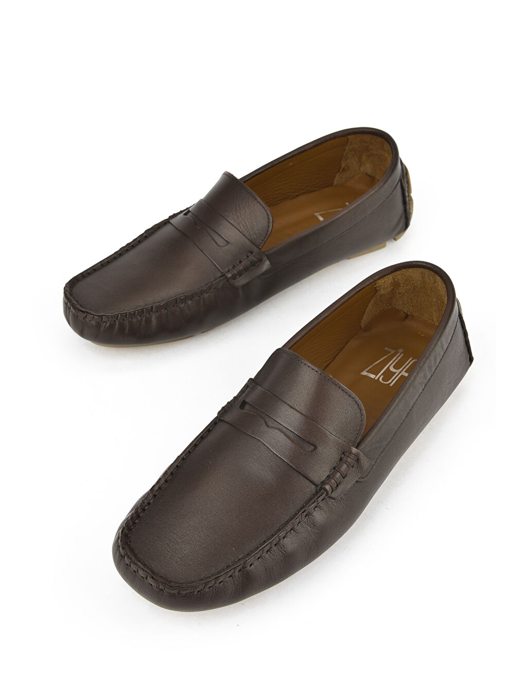 Kahverengi Erkek Hakiki Deri Ayakkabı 151986Z4289 Kahve-4