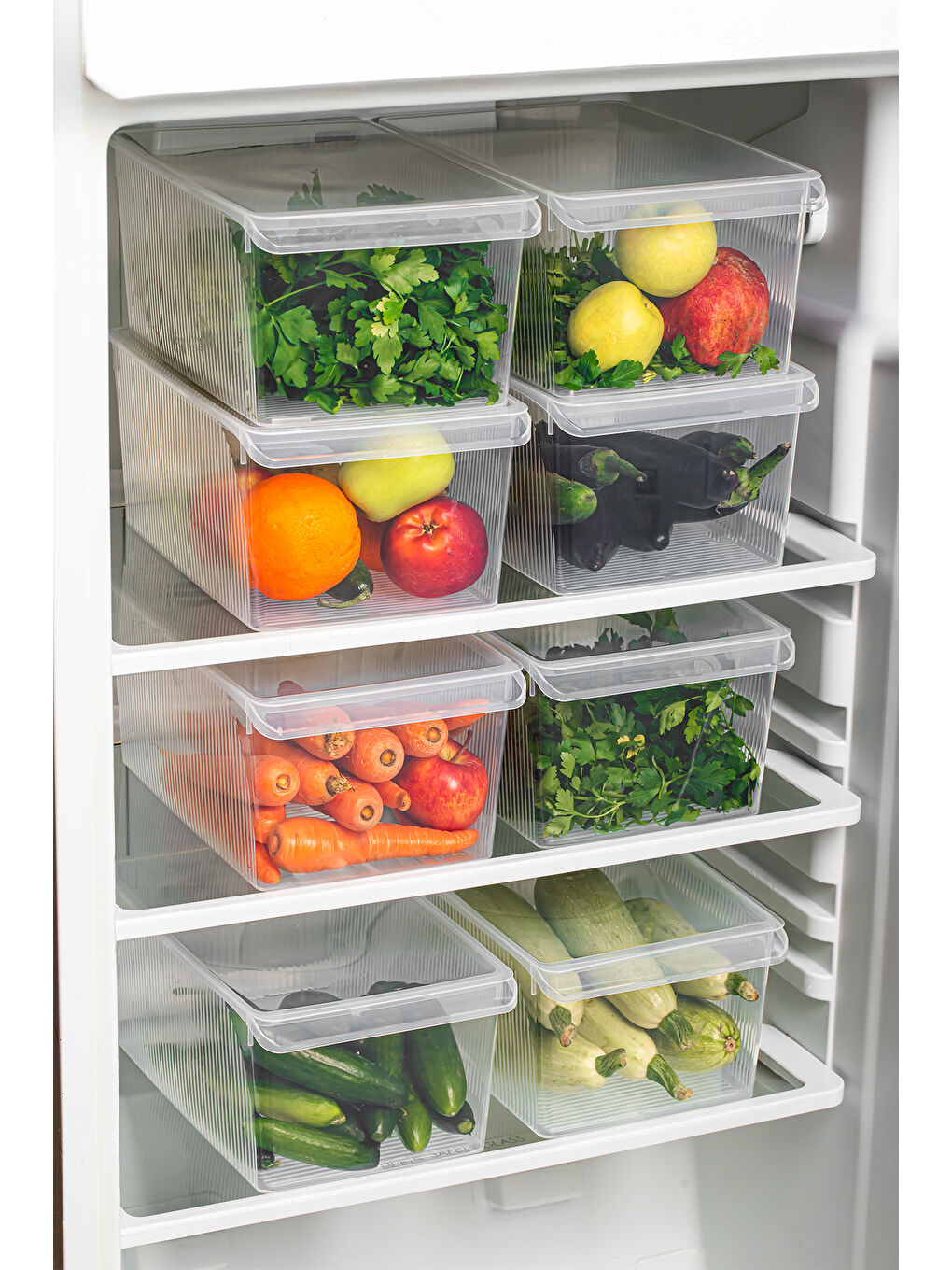 Beyaz 185 9 Adet Kapaklı Dolap İçi ve Buzdolabı İçi Düzenleyici Banyo Mutfak Organizeri 8 Litre-2