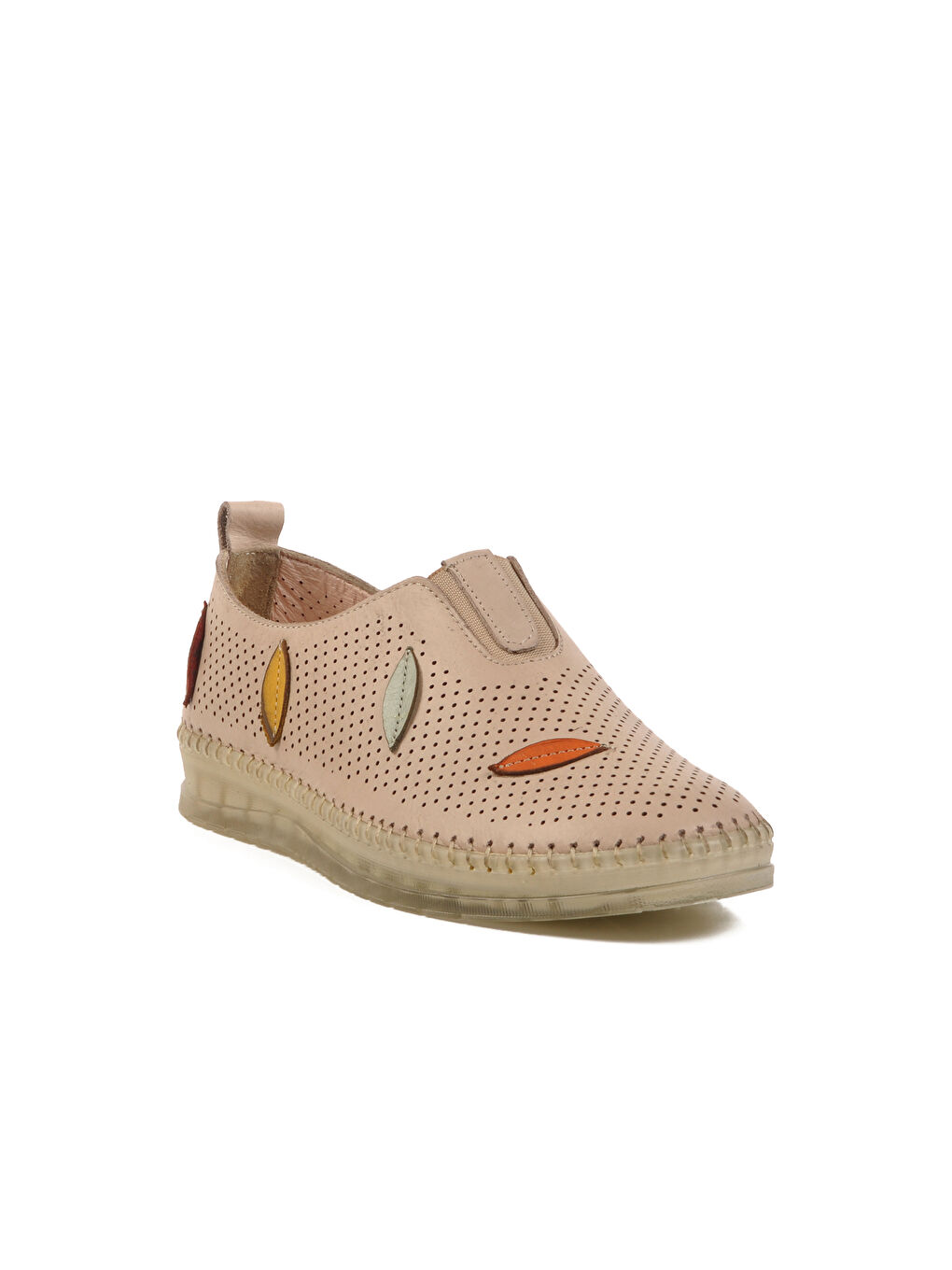 Bej Hakiki Deri Kadın Casual Ayakkabı 515 Z-2