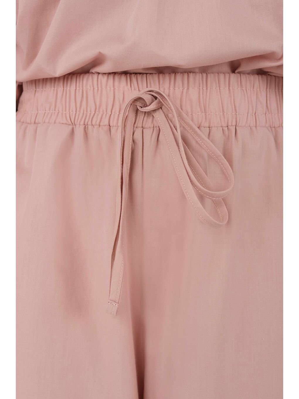 Poplin Bol Paça Pantolon Soft Pembe-2