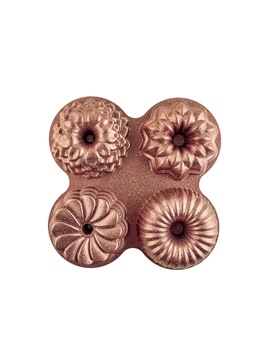 Sarı Elisa Rose Gold 4'lü Döküm Kek Kalıbı-2