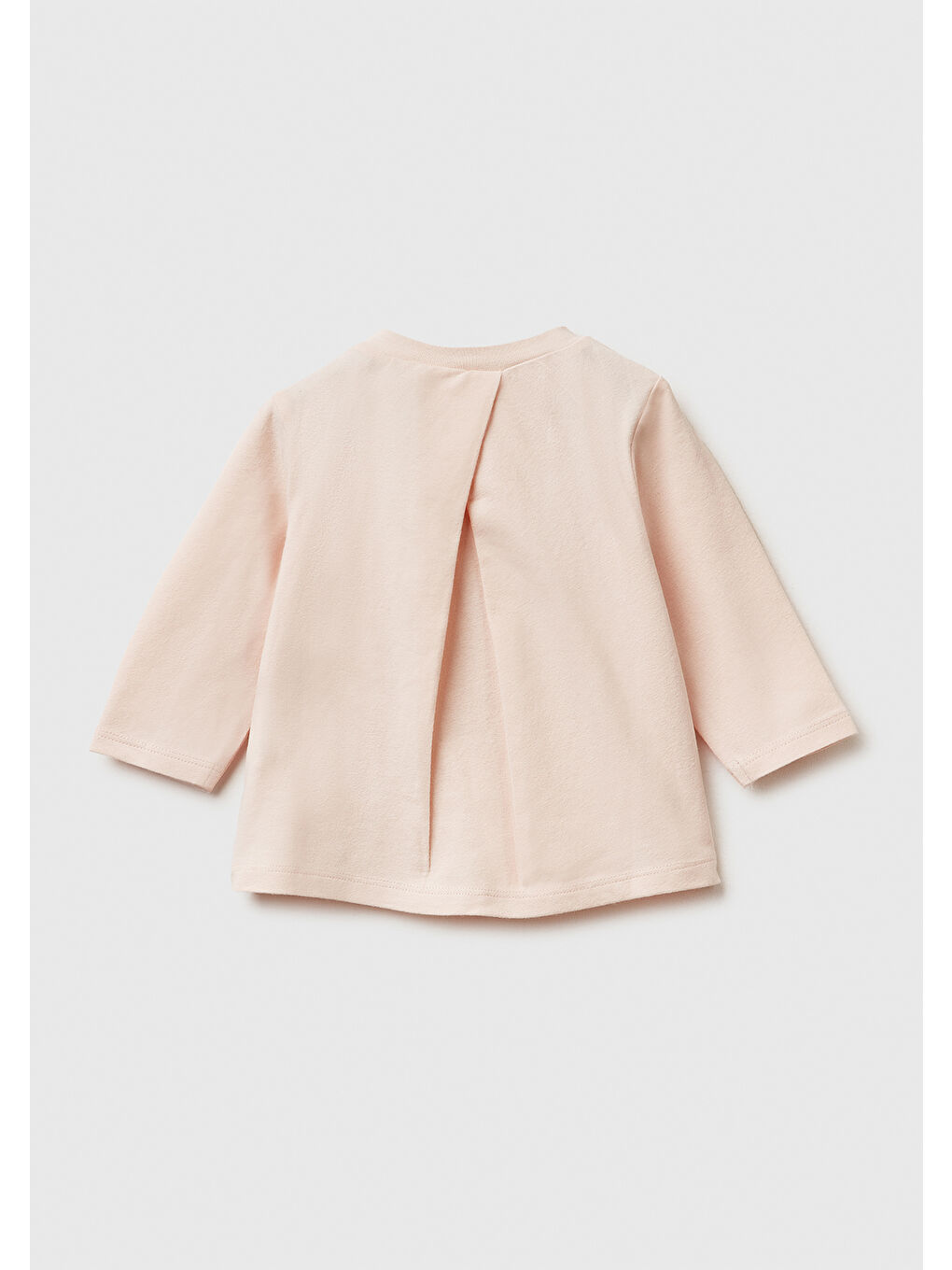 Bebek Toz Pembe Önü Baskılı Yıldız Simli Uzun Kollu T-shirt-1