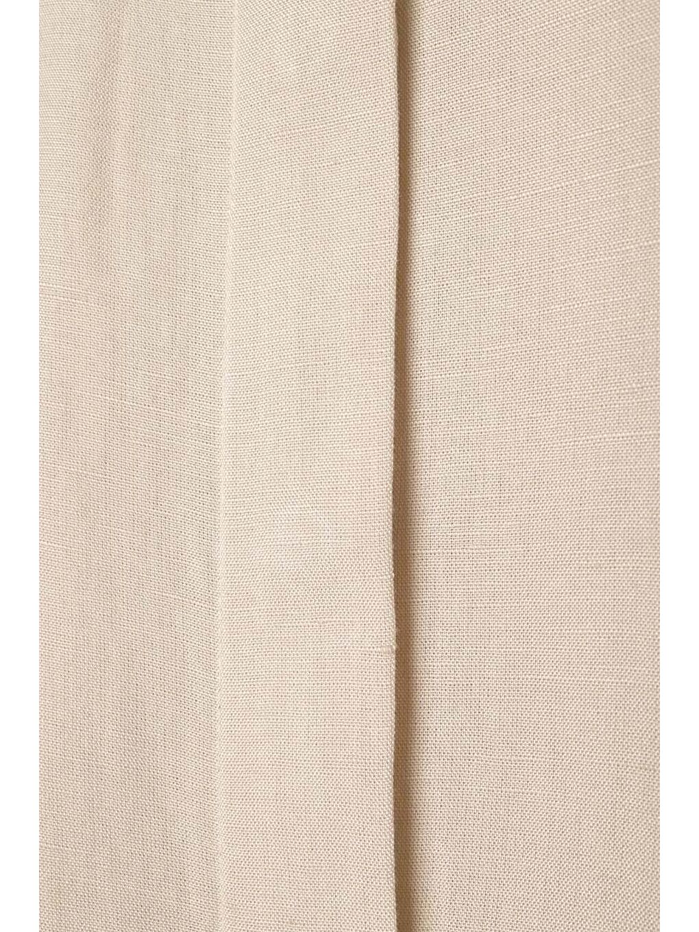 Bej-Yırtmaçlı Keten Gömlek Tunik-6