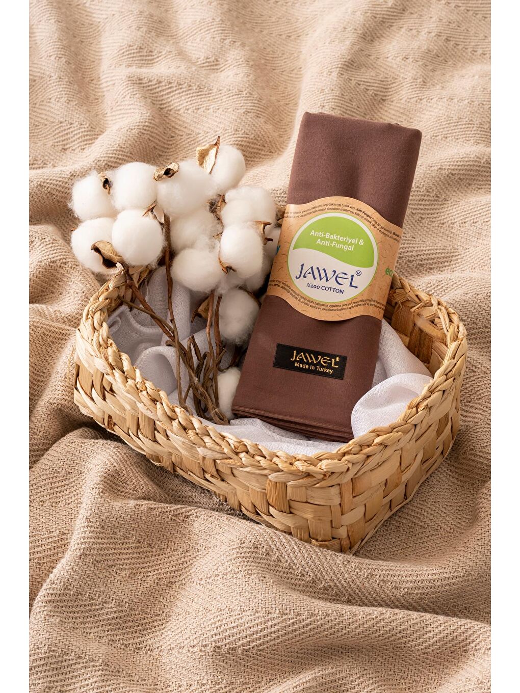 Kahverengi Kadın Tesettür %100 Pamuklu Vual Şal Kahve