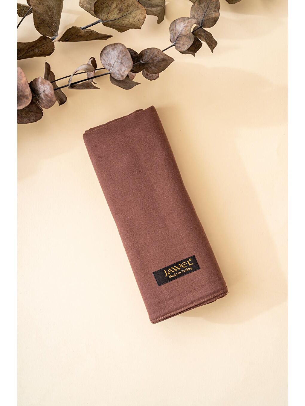 Kahverengi Kadın Tesettür %100 Pamuklu Vual Şal Kahve-1