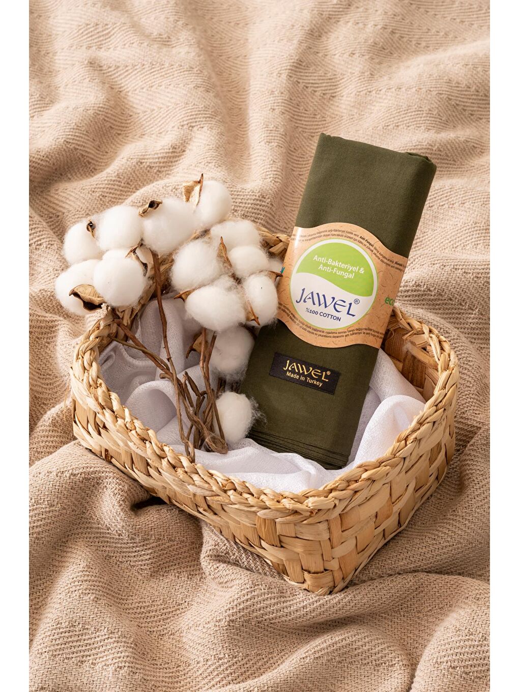 Kadın Tesettür %100 Pamuklu Vual Şal Haki