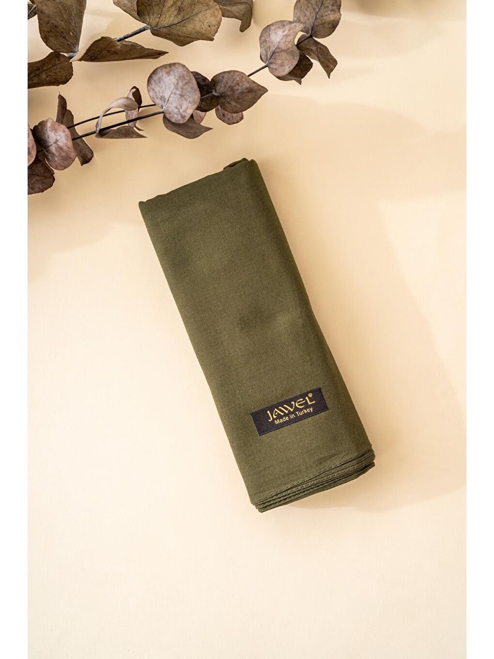 Kadın Tesettür %100 Pamuklu Vual Şal Haki-1