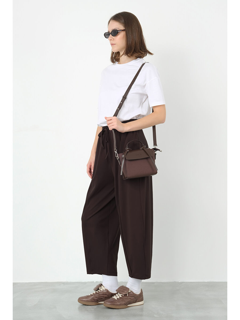 Kahverengi Parçalı Pantolon Koyu Kahve-1