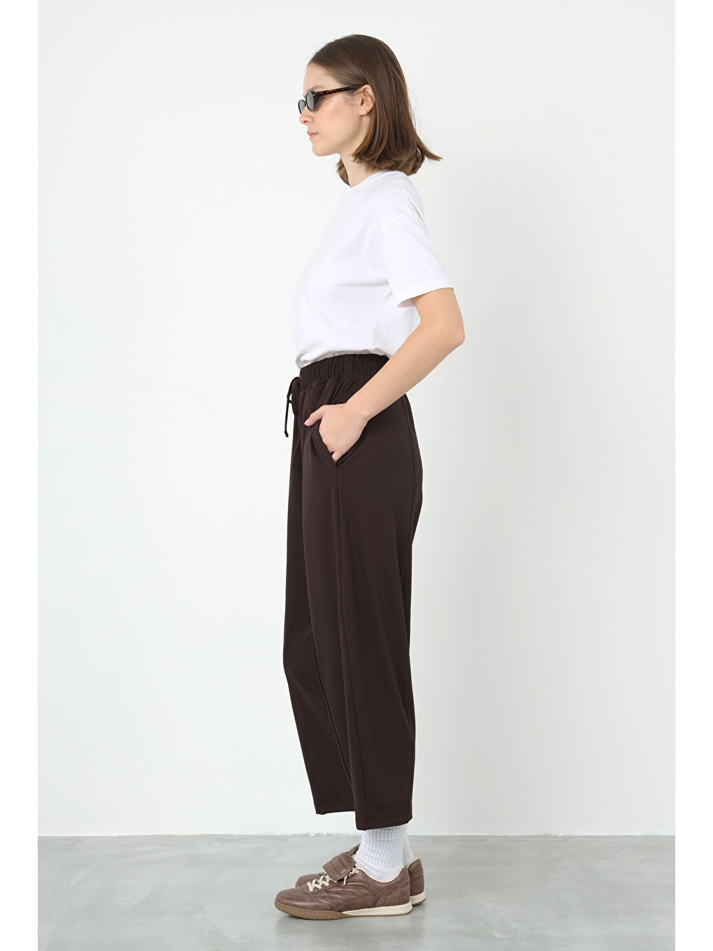 Kahverengi Parçalı Pantolon Koyu Kahve-2