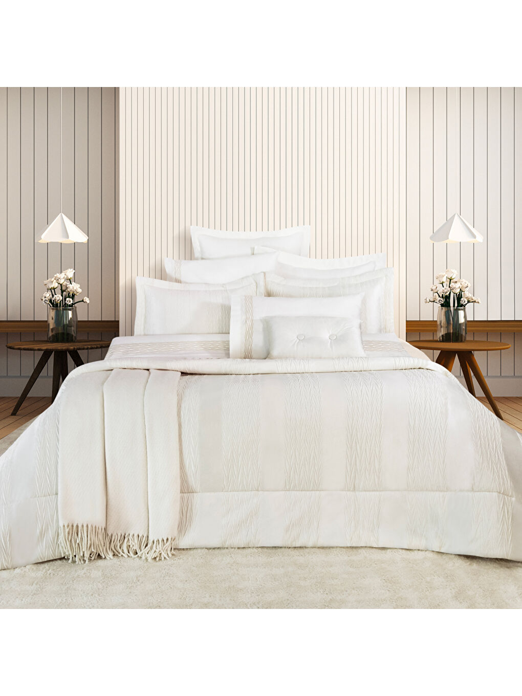 Ekru Diamond Çeyiz Seti 11 Parça-Krem