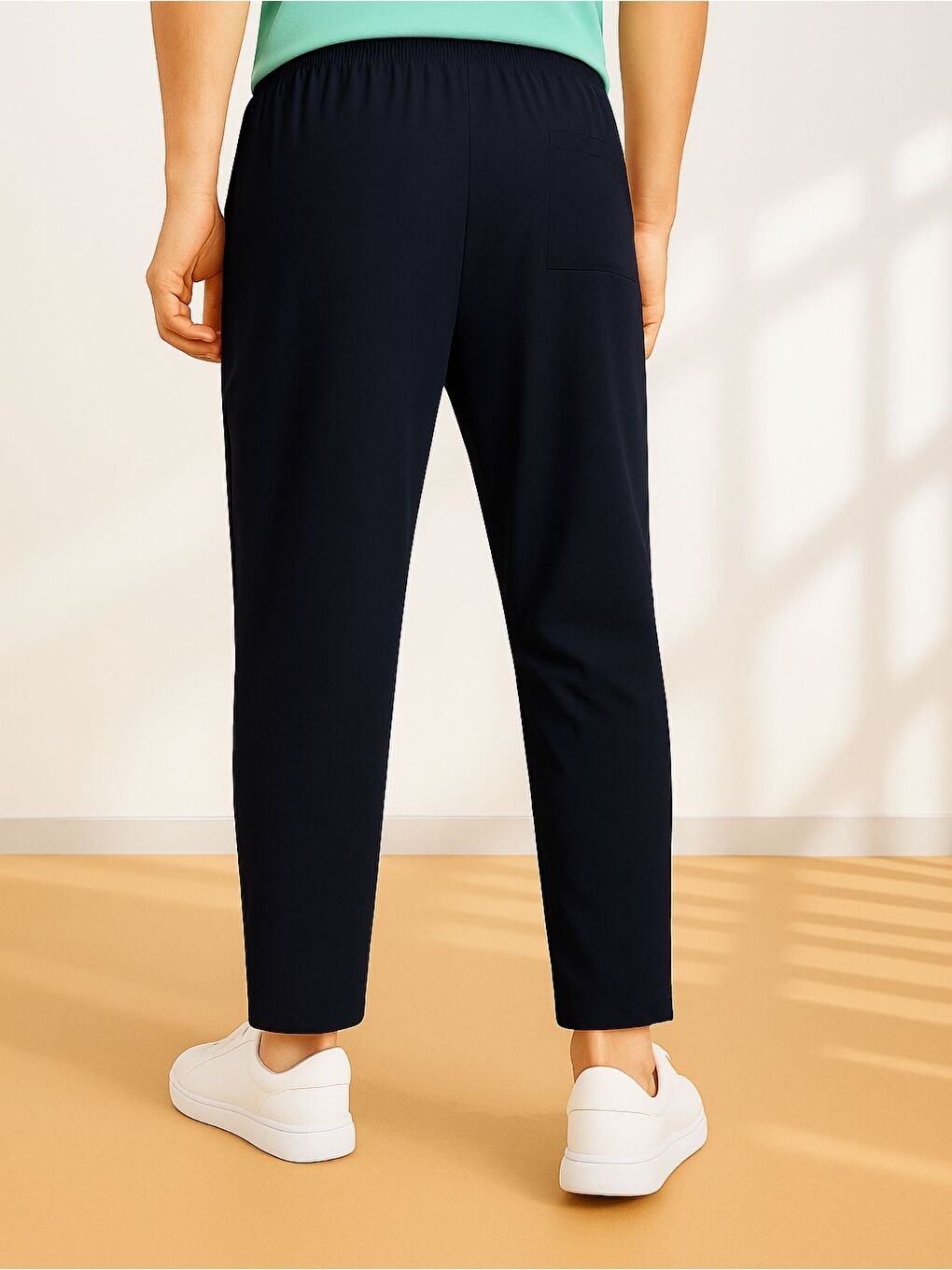 Lacivert Erkek Pantolon Beli Lastikli Jogger Pantolon Cepli Fit ERKEK-JOGGER-4