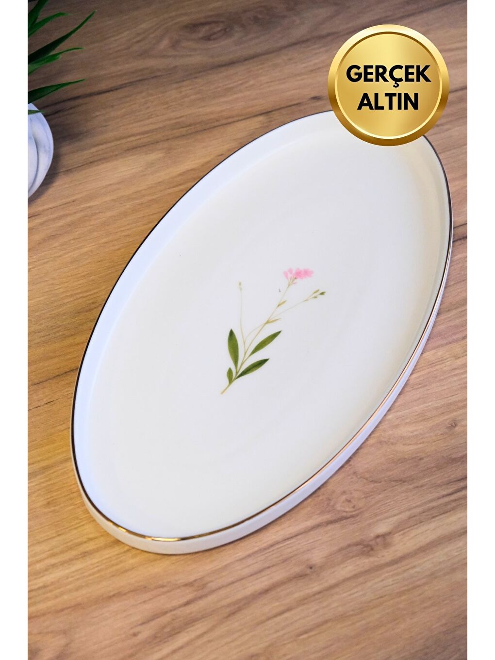 Karışık Porselen Natura Çuha Altın Yaldızlı Dik Yanaklı Kayık 32,50x17x2,50cm 6 lı-1