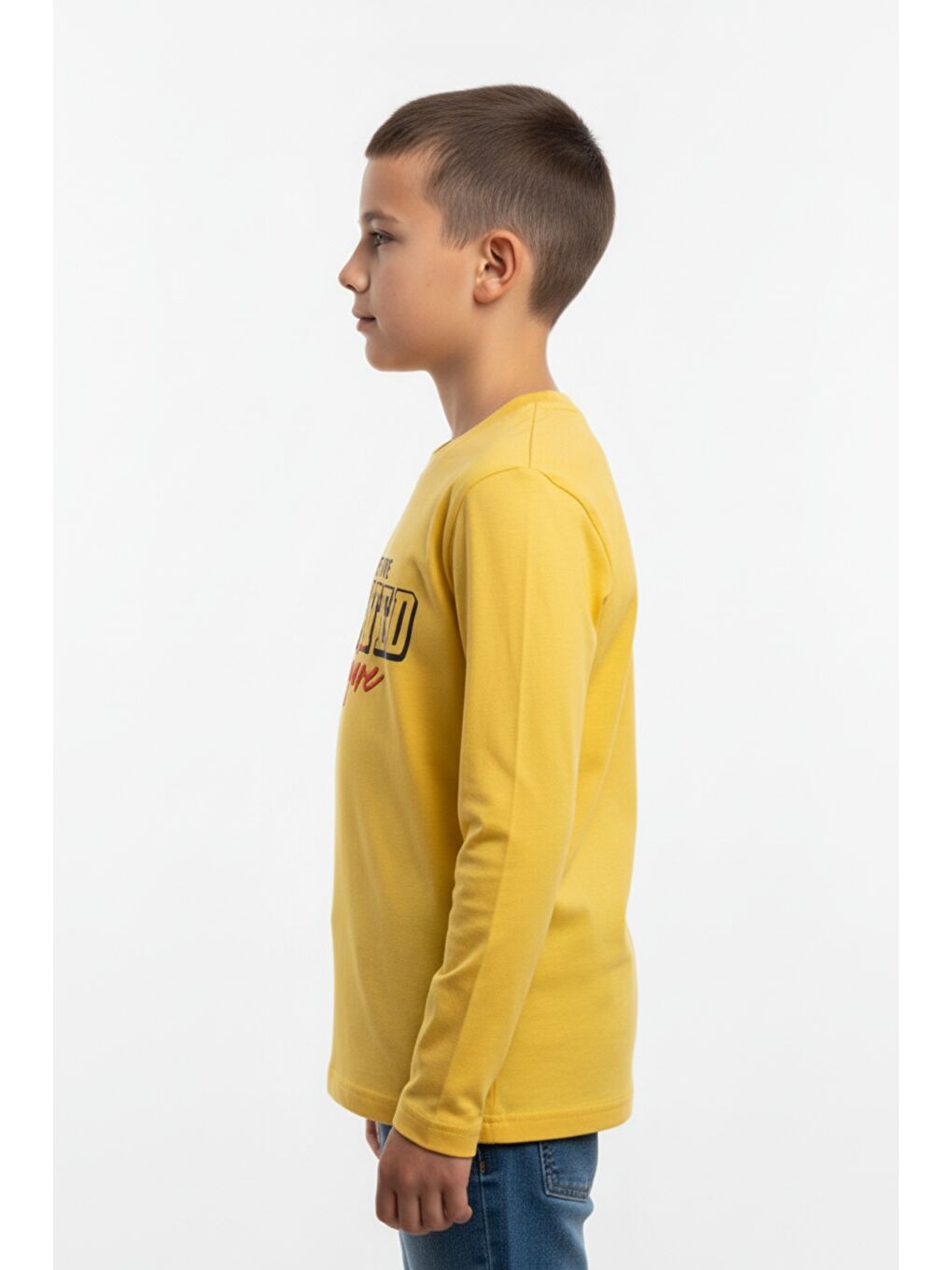 Sarı Erkek Çocuk Baskılı Tişört-1
