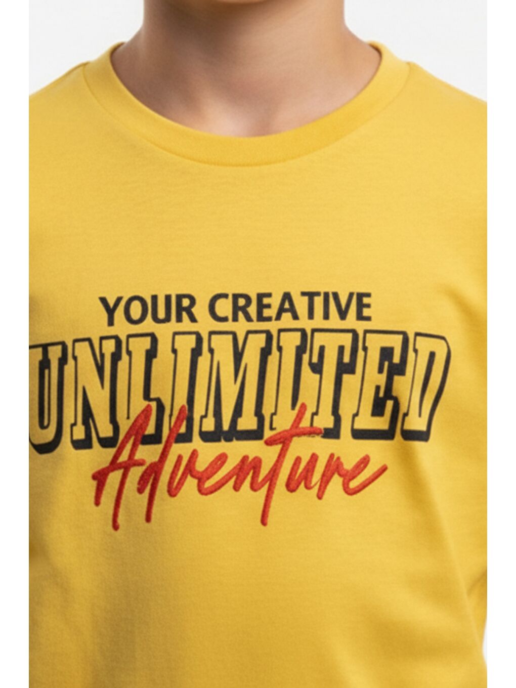 Sarı Erkek Çocuk Baskılı Tişört-3