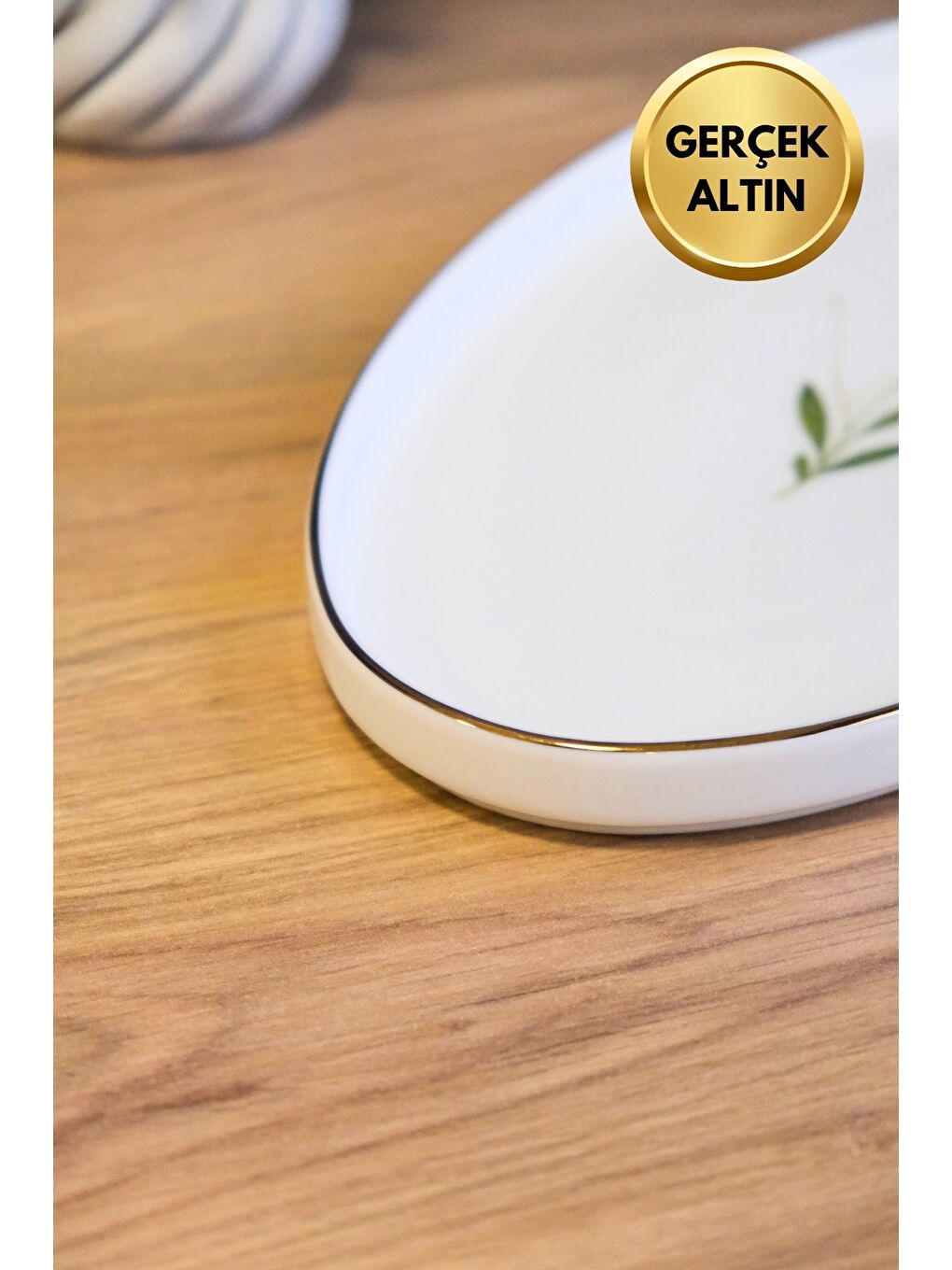 Karışık Porselen Natura Çuha Altın Yaldızlı Dik Yanaklı Kayık 32,50x17x2,50cm 2 li-2