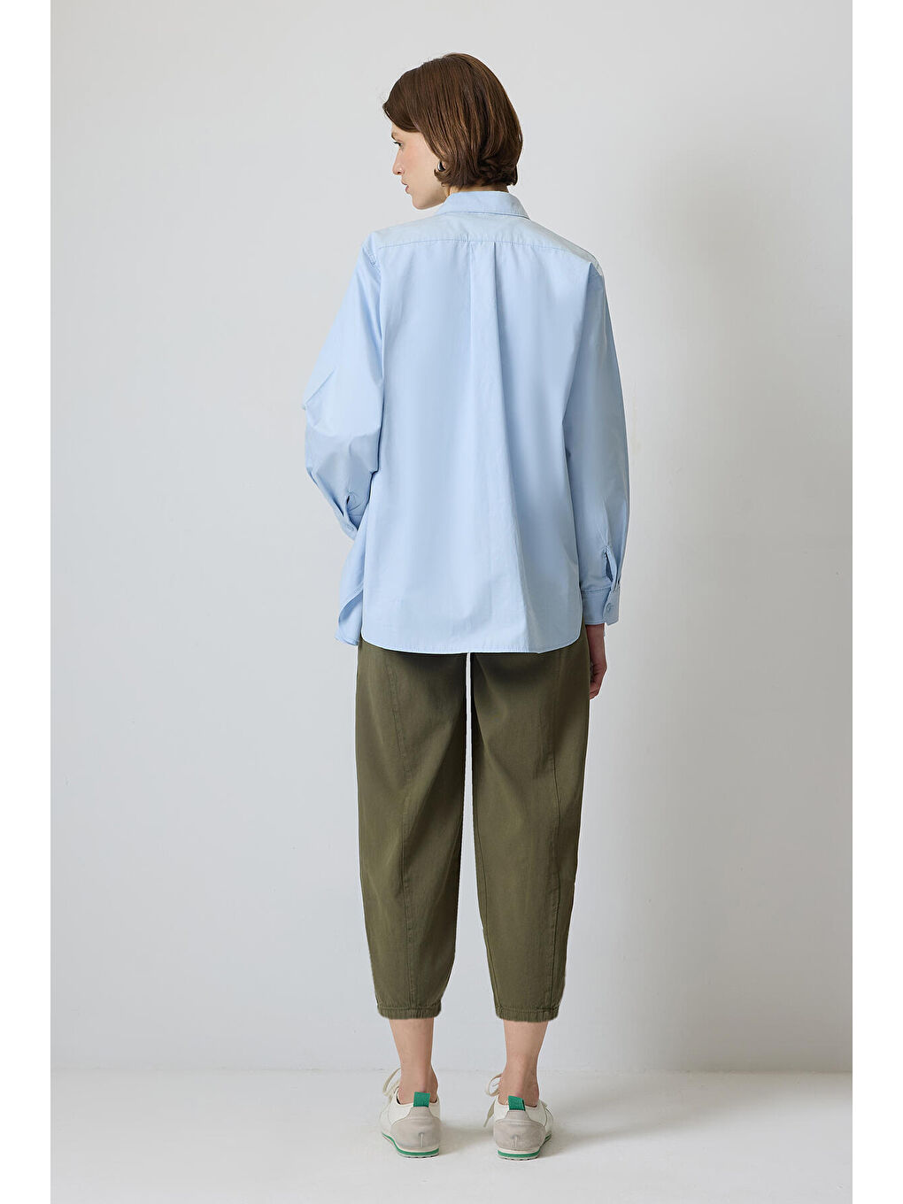 Haki Beli Lastikli Havuç Pantolon-3