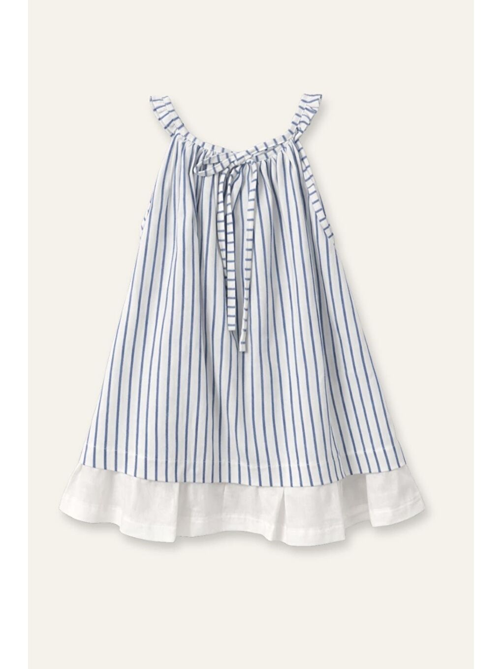 Kız Çocuk Cep Detaylı Desenli Elbise - Mavi-4