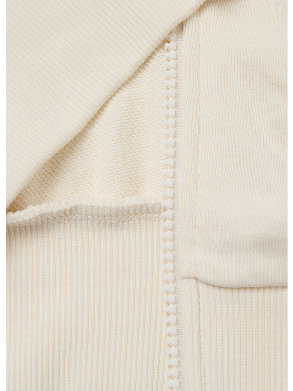 Kız Çocuk Ekru Ribanalı Kapüşonlu Fermuarlı Sweatshirt-2