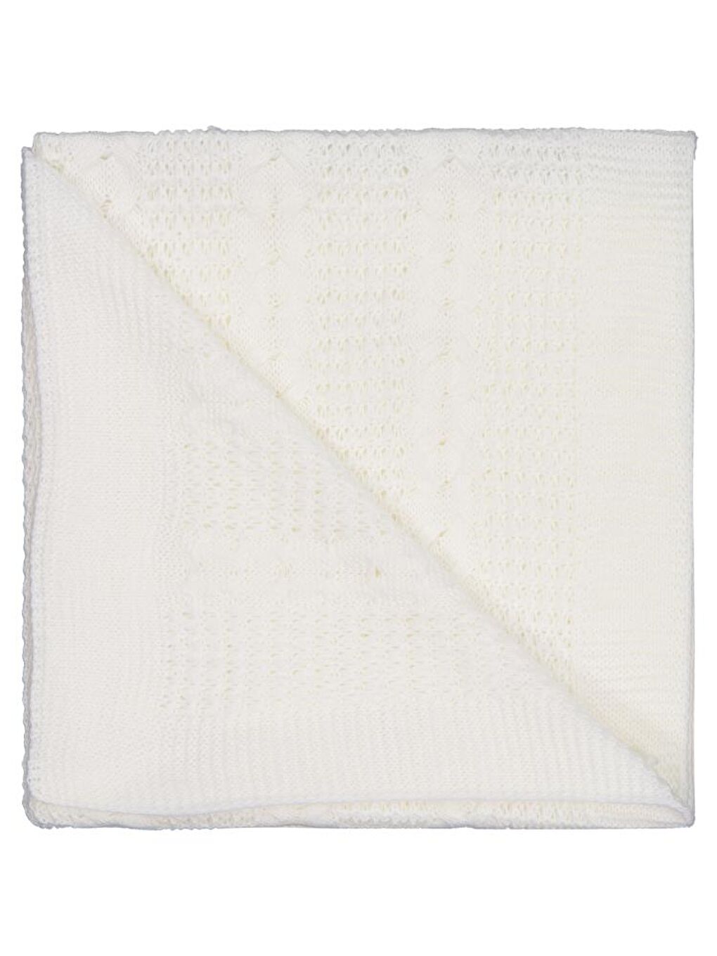 Baby Saç Örgülü Düz Battaniye - Ekru Standart