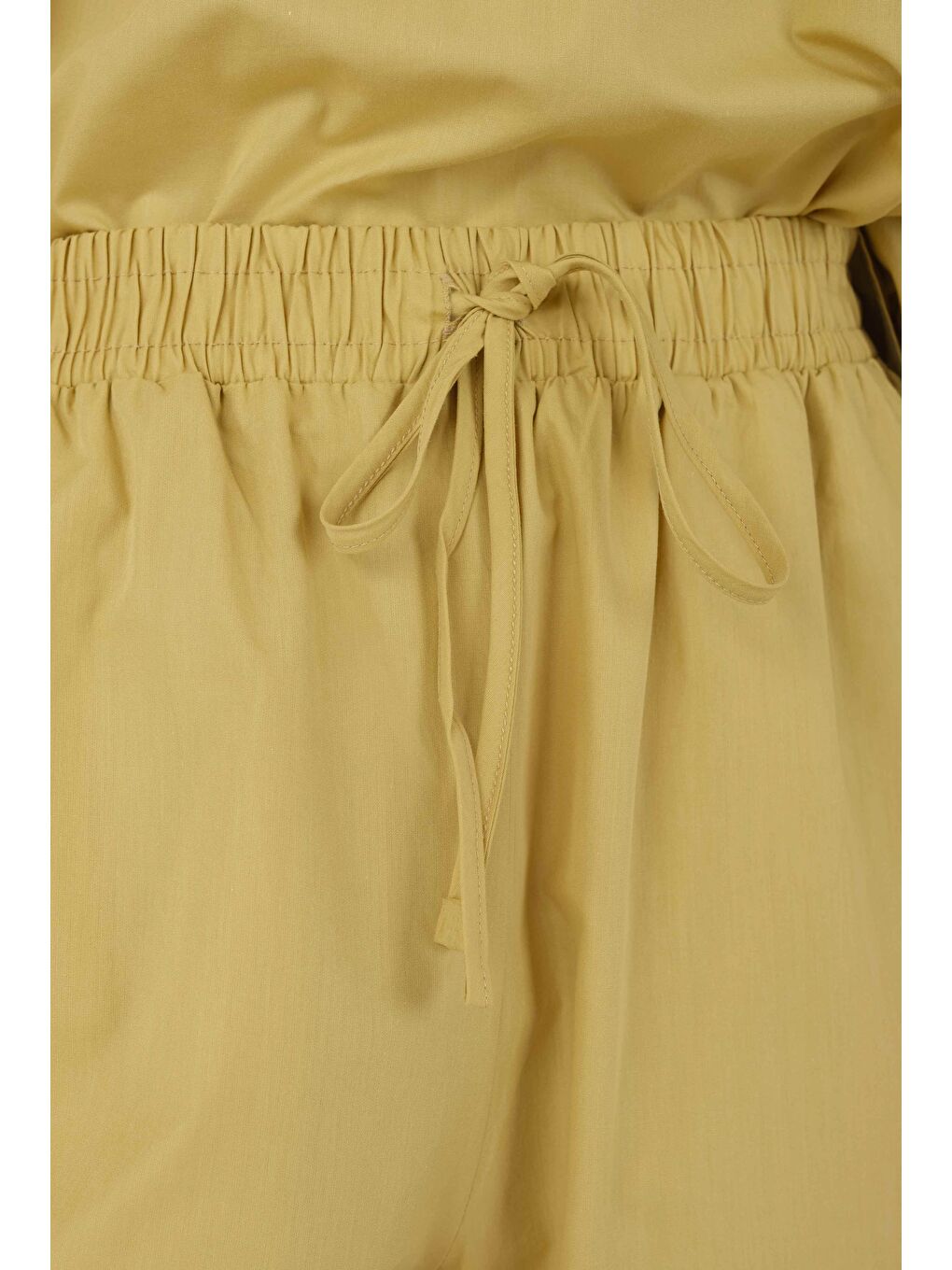 Sarı Poplin Bol Paça Pantolon Soft Limon-2