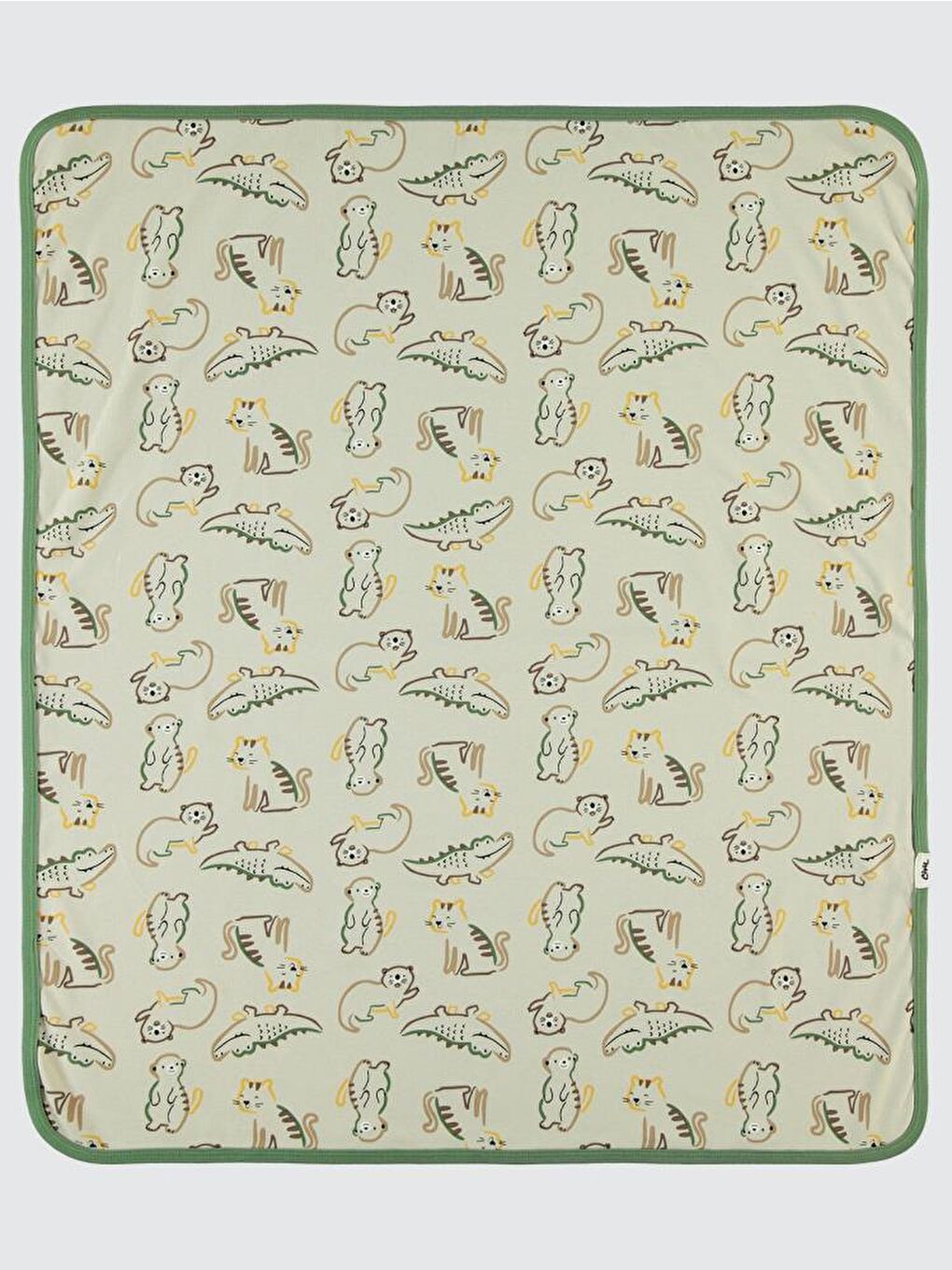 Baby Renkli Hayvanlar Baskılı Battaniye - Yeşil Standart-1