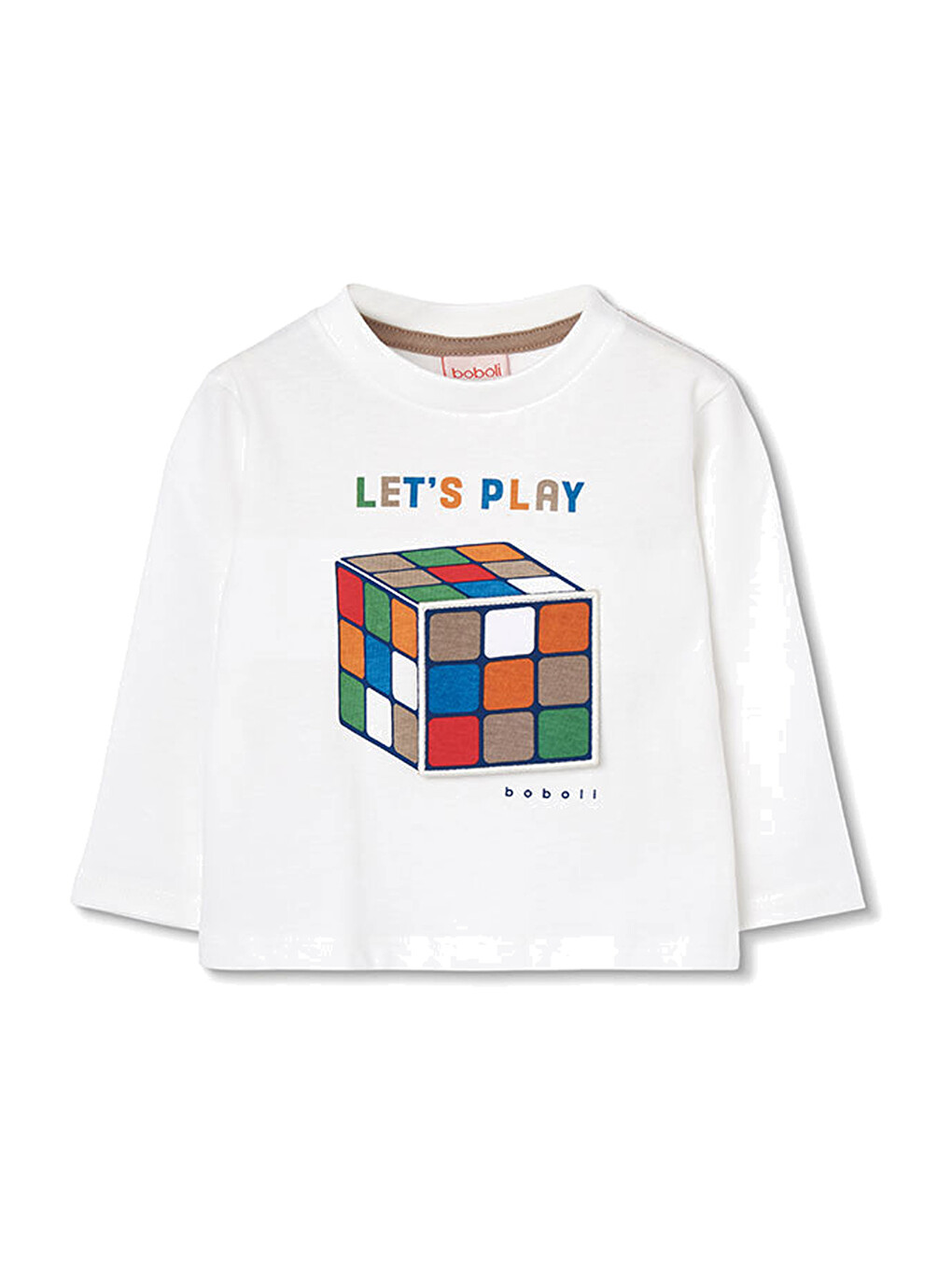 Küp Desenli Tshirt 2 Yaş-6 Yaş Beyaz-1
