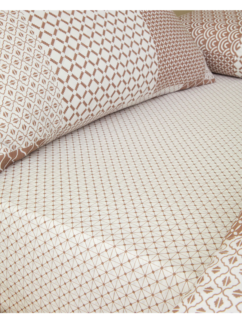 Chain Patch Kolay Ütülenir Çift Kişilik Nevresim Takımı 200x220 cm Turuncu-3