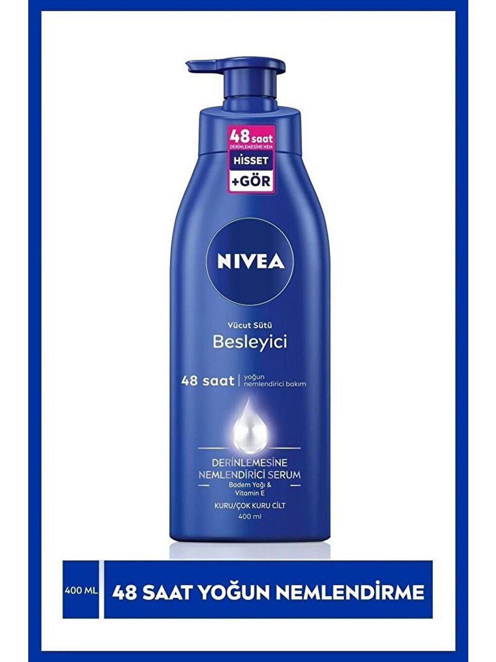 NIVEA Şeffaf Vücut Sütü Besleyici 400 ml, Kuru Ve Çok Kuru Ciltler, 48 Saat Ne mlendirici Vücut Losyonu