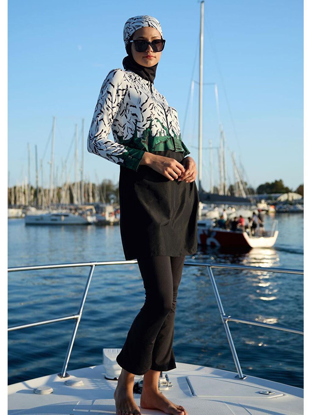 Beyaz Zürafa Paraşüt Tesettür Mayo-3