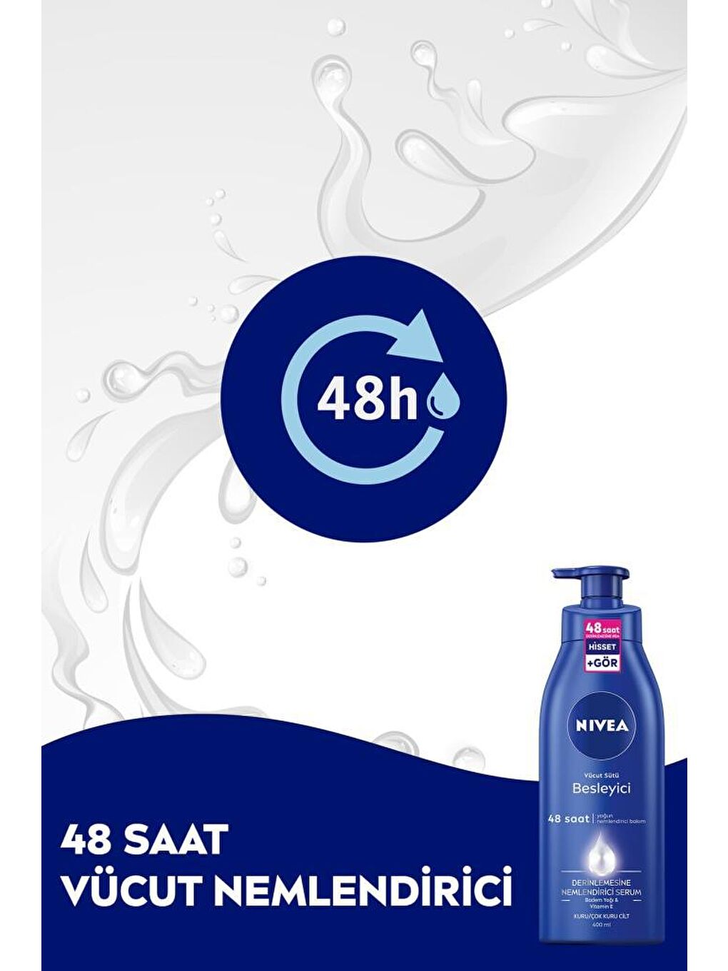 NIVEA Şeffaf Vücut Sütü Besleyici 400 ml, Kuru Ve Çok Kuru Ciltler, 48 Saat Ne mlendirici Vücut Losyonu - 2