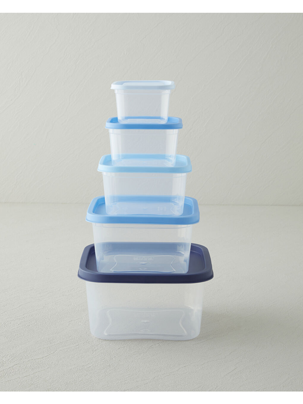 Keep Me Plastik 5'li Saklama Kabı 160-300-500-885-1500 ml Mavi