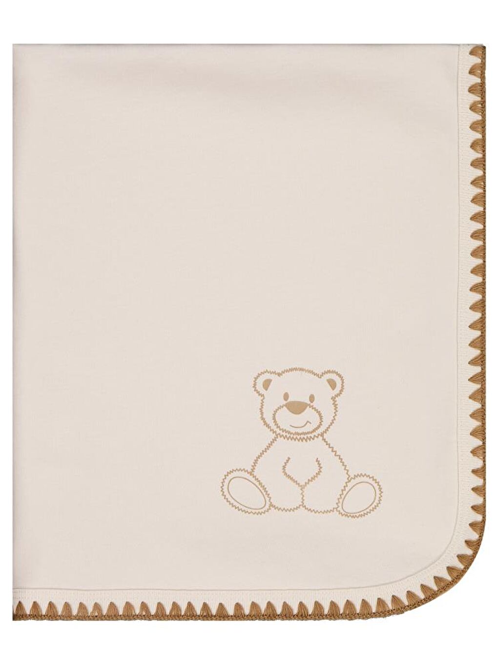 Bej Baby Ayıcık Baskılı Battaniye - Fil Dişi Standart