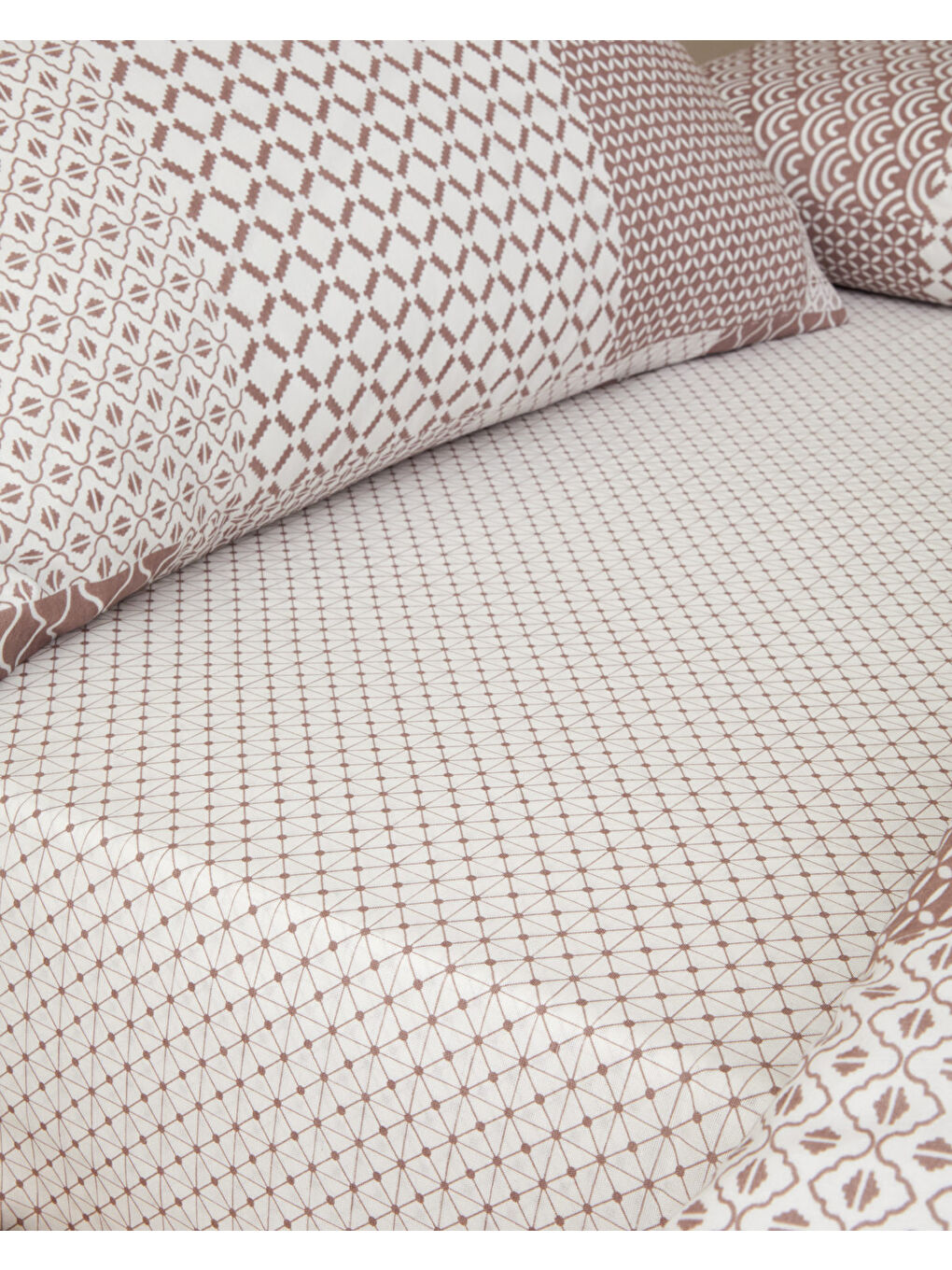 Chain Patch Kolay Ütülenir Çift Kişilik Nevresim Takımı 200x220 cm Mürdüm-3