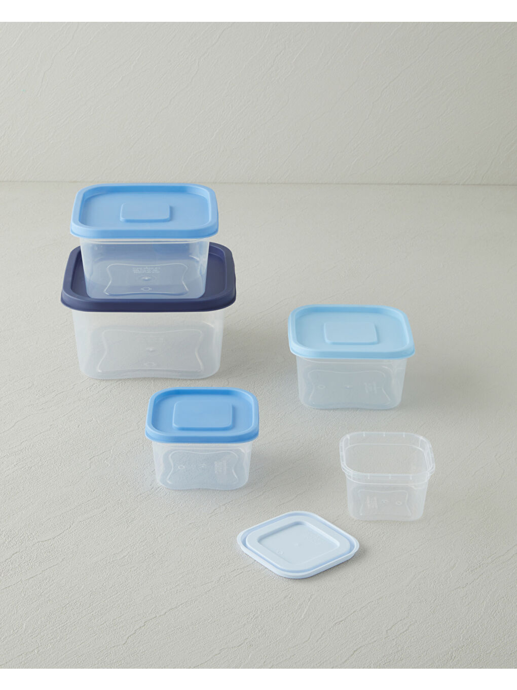 Keep Me Plastik 5'li Saklama Kabı 160-300-500-885-1500 ml Mavi-1