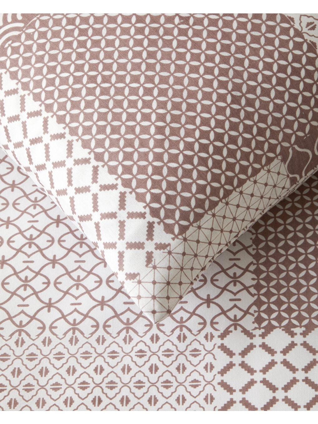 Chain Patch Kolay Ütülenir Çift Kişilik Nevresim Takımı 200x220 cm Mürdüm-4