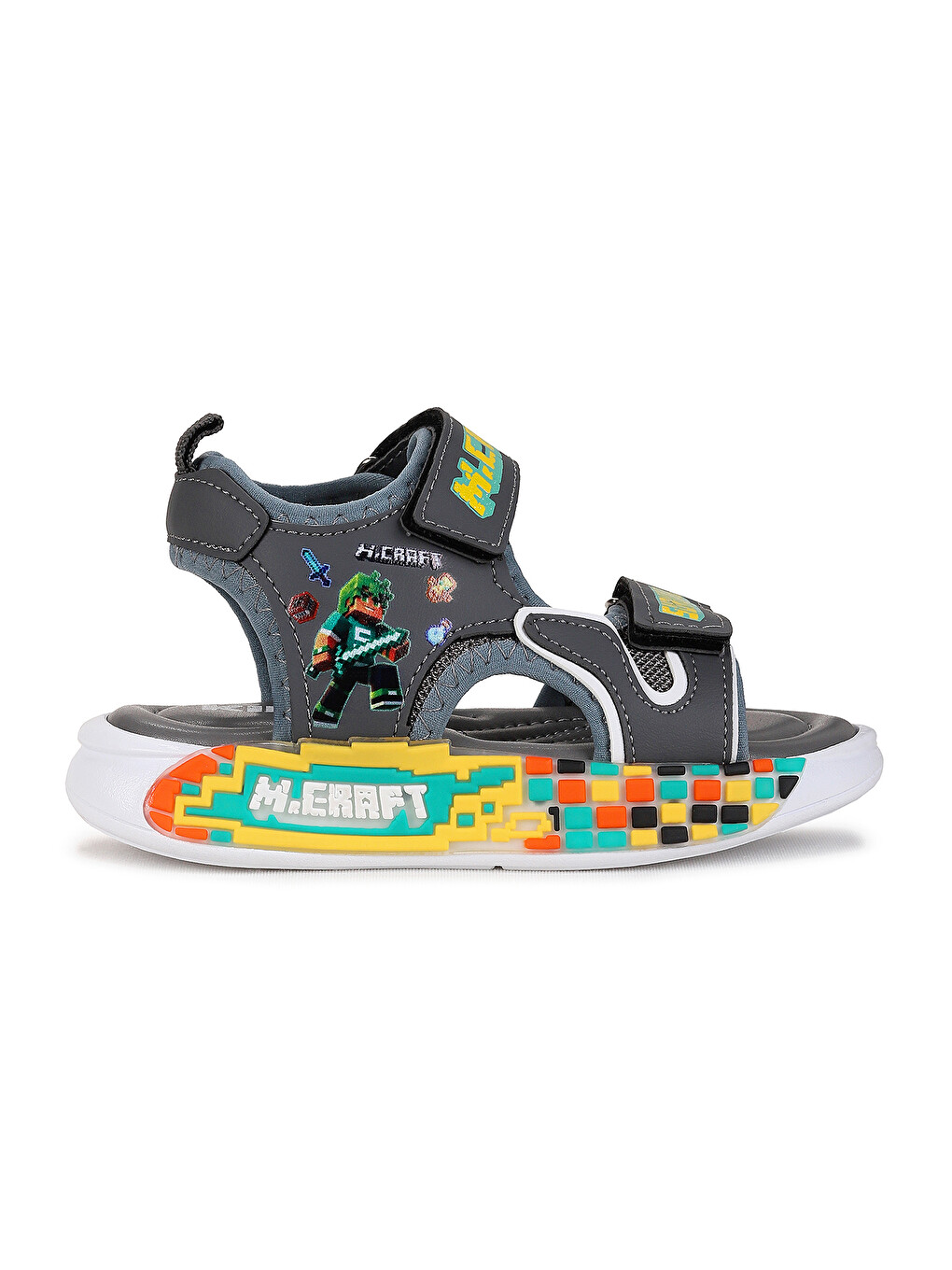 Gri Lug Cırtlı Erkek Çocuk Sandalet-3