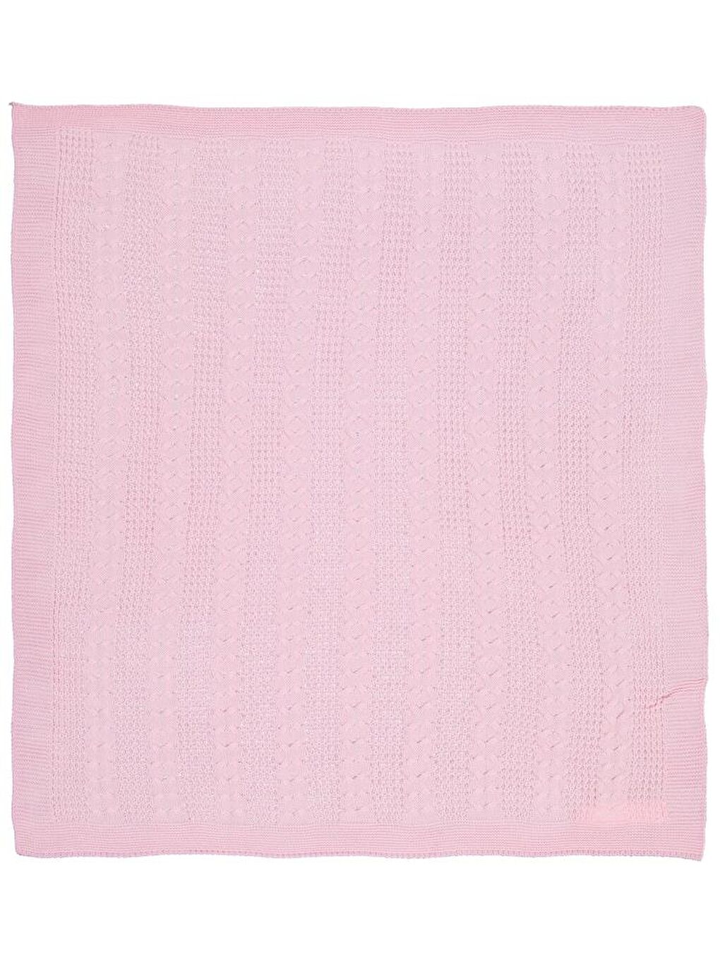 Baby Saç Örgülü Düz Battaniye - Pembe Standart-1