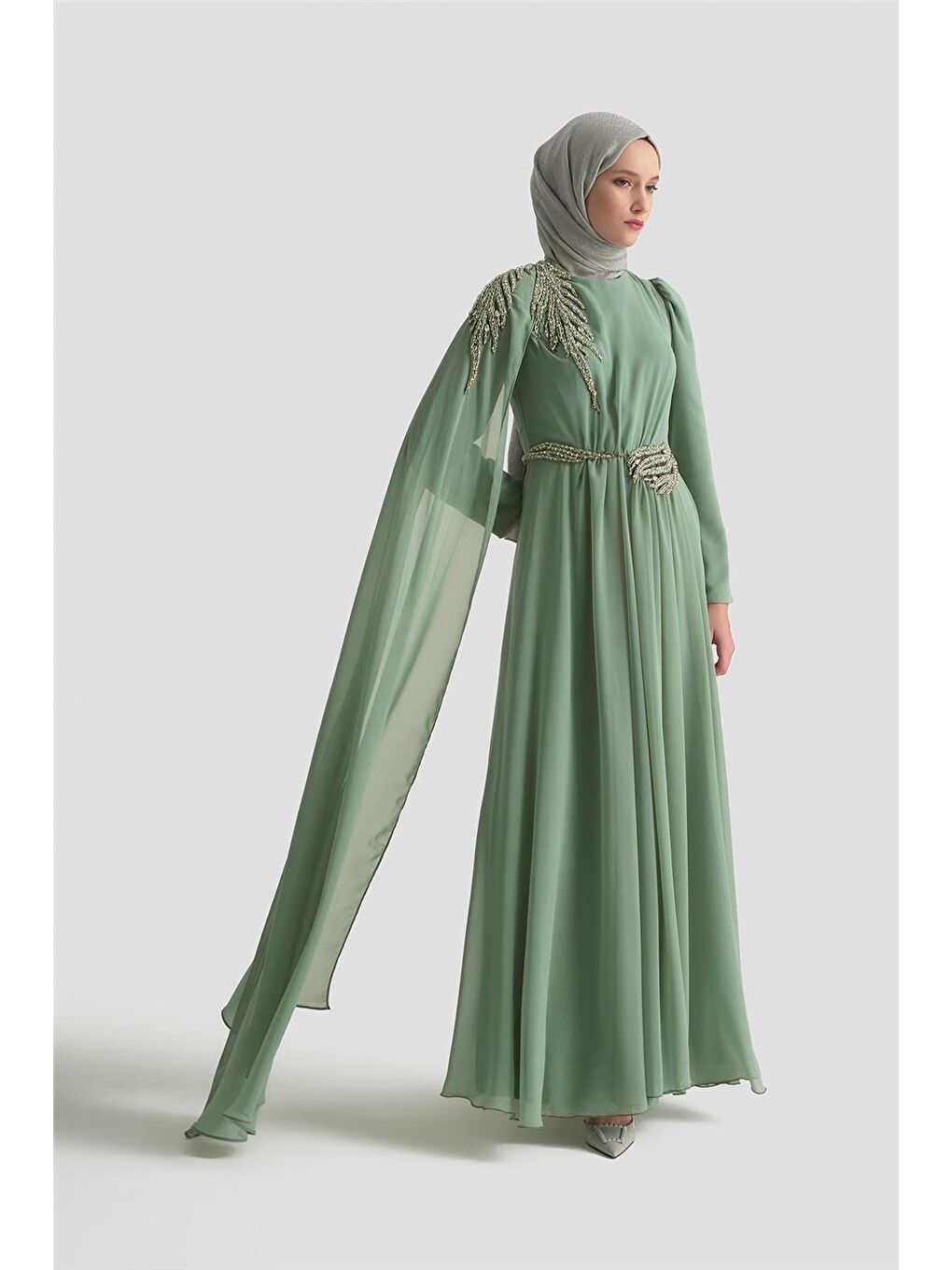 Yeşil Abiye 25Yd9183 Mint-2