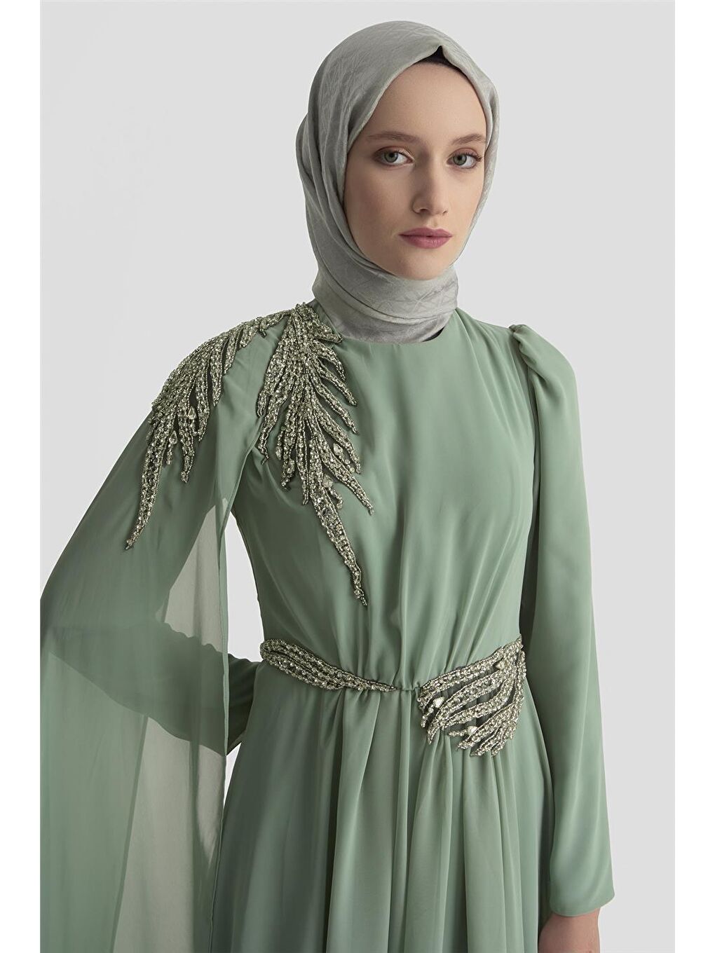 Yeşil Abiye 25Yd9183 Mint-3