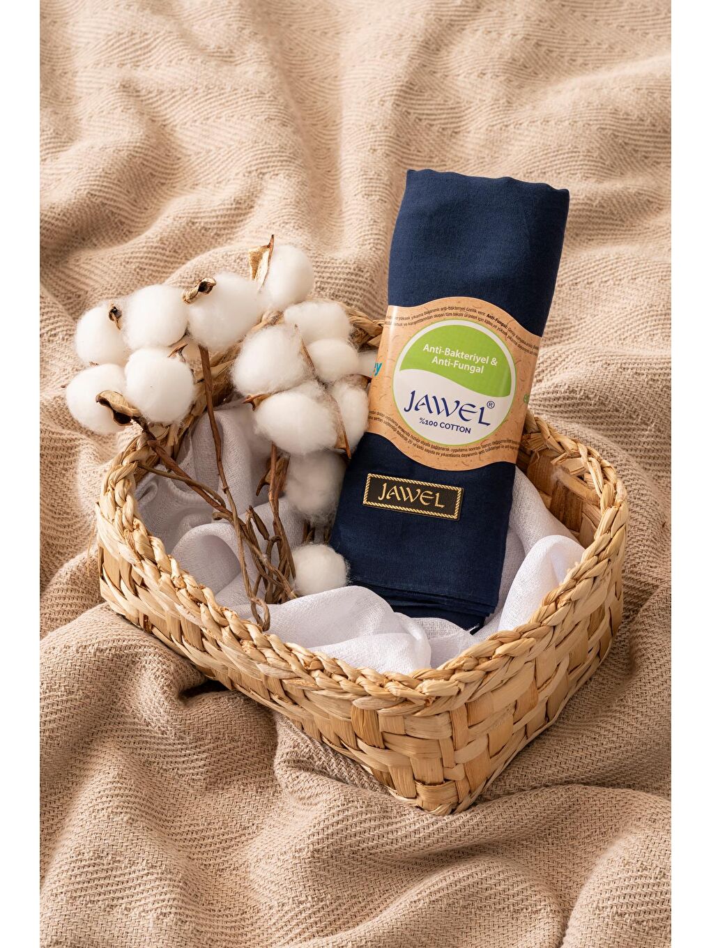 Kadın Tesettür %100 Pamuklu Vual Şal Lacivert